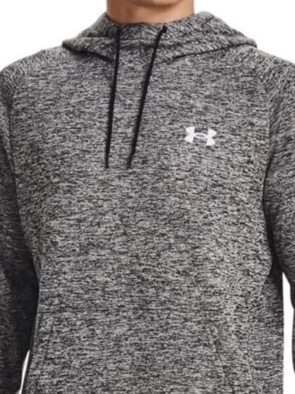 New Under Armour Men's Gray Heather Pullover Hoodie with Logo Medium